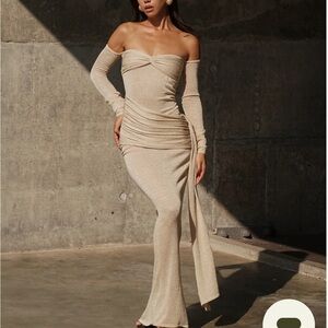 Metallic Knit Maxi Dress